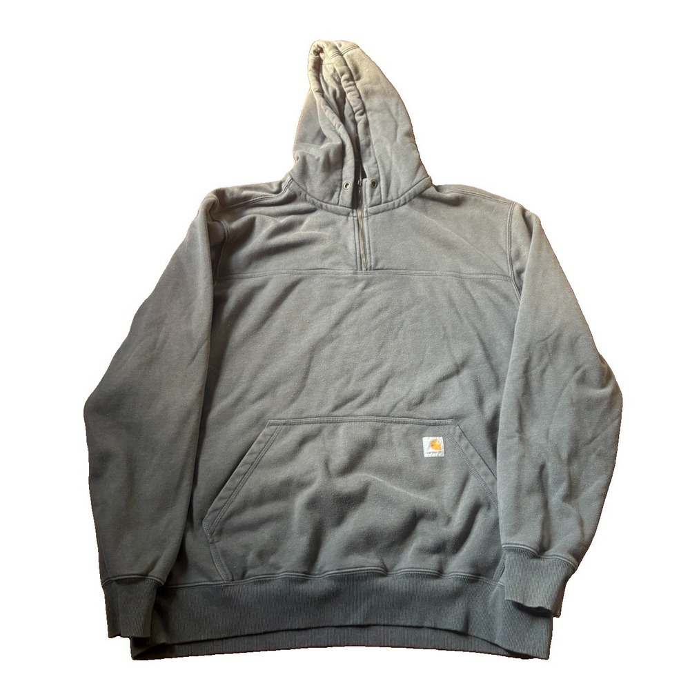 Carhartt Men's Hoodie Henley Zip Gray Size 2XL Tall